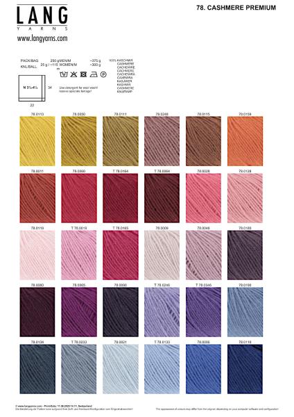 Cashmere Premium Farbkarte 1